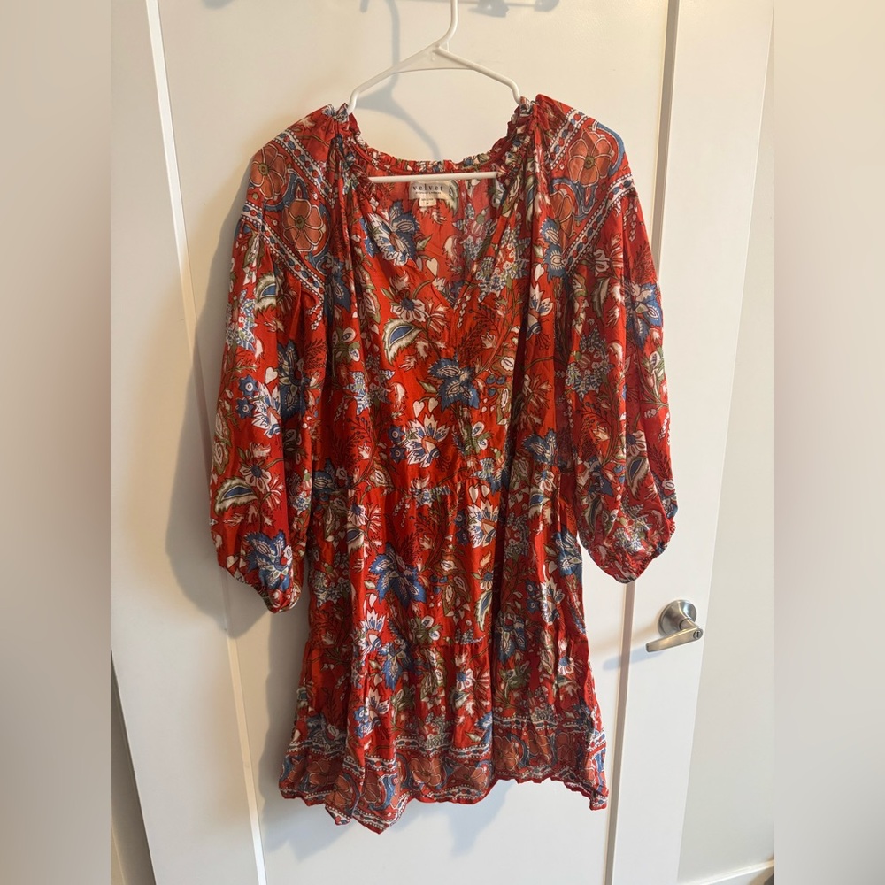 Velvet by Graham & Spencer Women's Lilah Printed Voile Tiered Dress